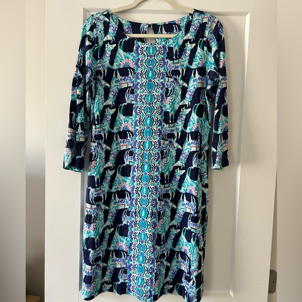 Lilly Pulitzer Bay Alpaca My Bags Print Pima Cotton Shirt Tunic Dress